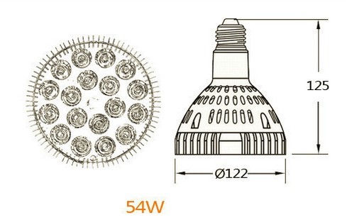 54W LED izzó